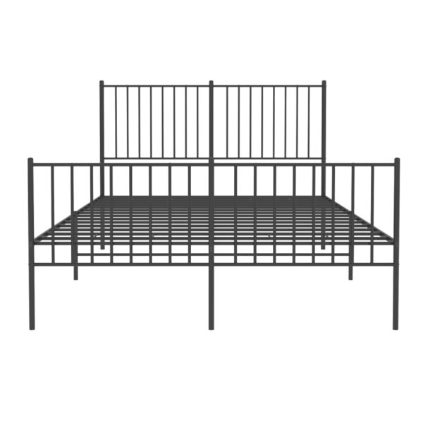 vidaXL Metal Bed Frame with Headboard and Footboard Black 53.9"x74.8" Full - Image 5