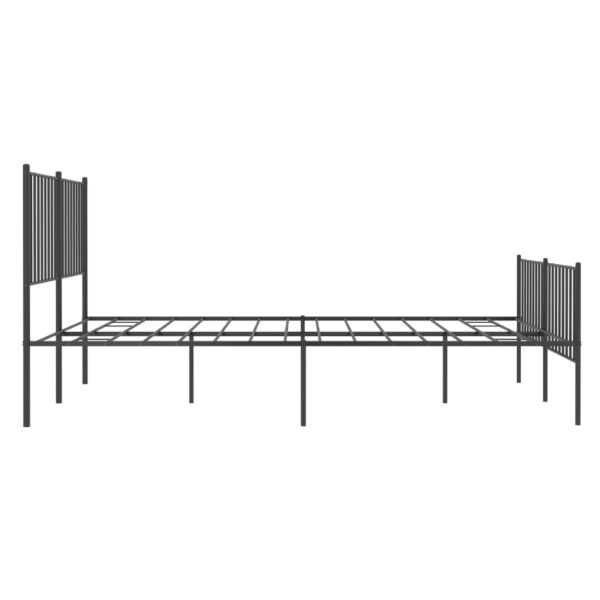 vidaXL Metal Bed Frame with Headboard and Footboard Black 53.9"x74.8" Full - Image 6