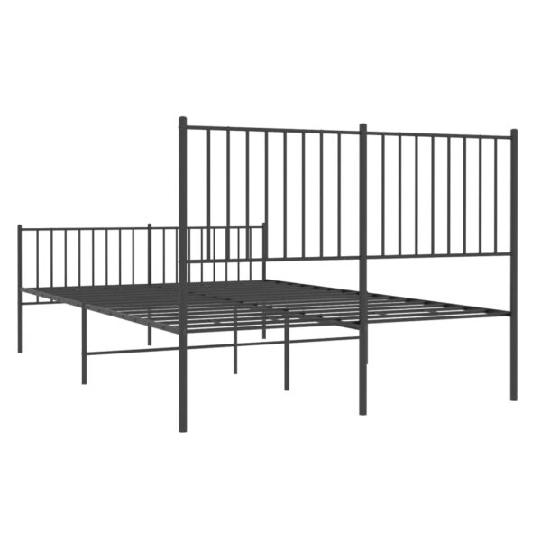 vidaXL Metal Bed Frame with Headboard and Footboard Black 53.9"x74.8" Full - Image 7