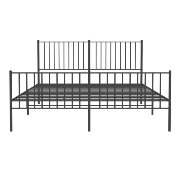 vidaXL Metal Bed Frame with Headboard and Footboard Black 59.8"x78.7" - Image 5