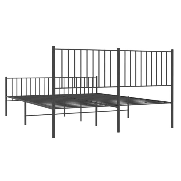 vidaXL Metal Bed Frame with Headboard and Footboard Black 59.8"x78.7" - Image 7