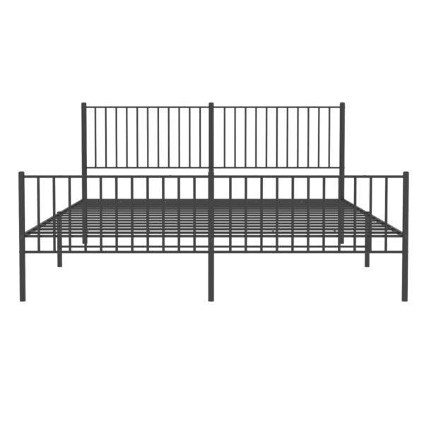 vidaXL Metal Bed Frame with Headboard&Footboard Black 72"x83.9" California King - Image 5