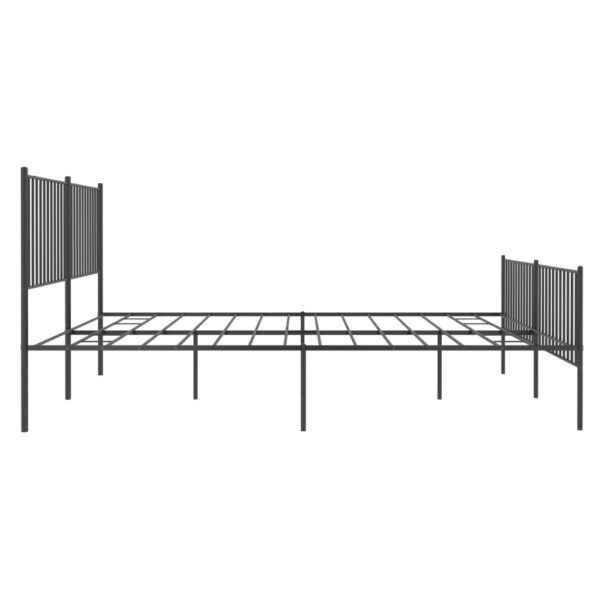 vidaXL Metal Bed Frame with Headboard&Footboard Black 72"x83.9" California King - Image 6