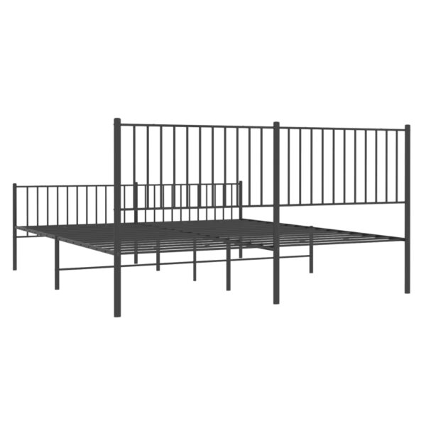 vidaXL Metal Bed Frame with Headboard&Footboard Black 72"x83.9" California King - Image 7