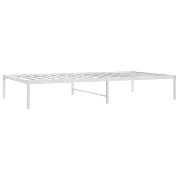 vidaXL Metal Bed Frame White 39.4"x74.8" Twin - Image 4