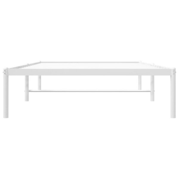 vidaXL Metal Bed Frame White 39.4"x74.8" Twin - Image 5