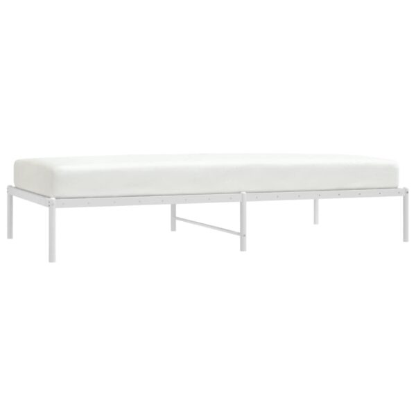 vidaXL Metal Bed Frame White 39.4"x78.7" - Image 3