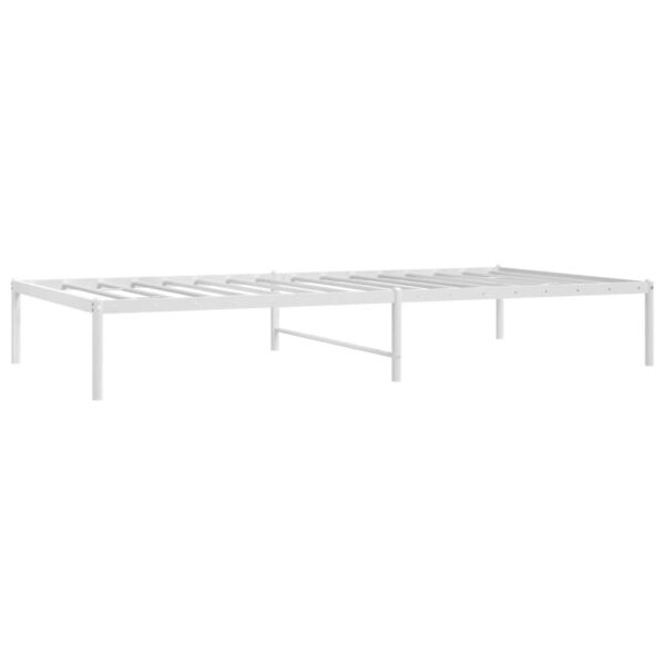 vidaXL Metal Bed Frame White 39.4"x78.7" - Image 4