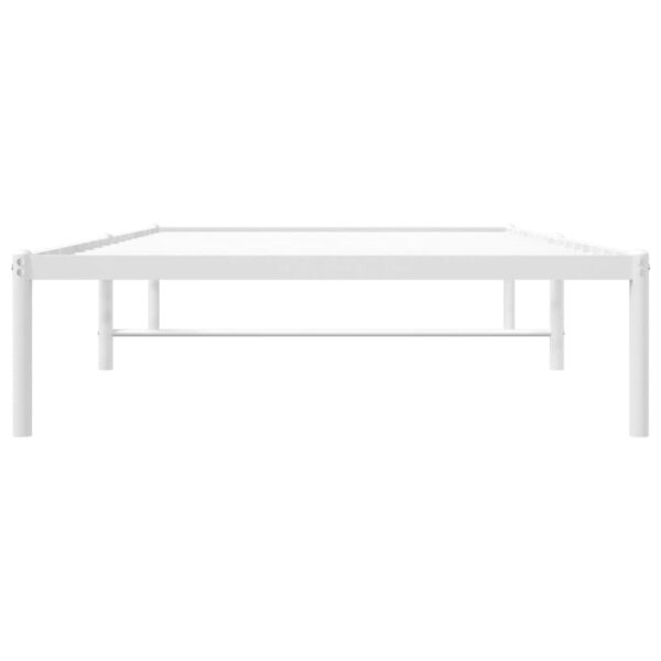 vidaXL Metal Bed Frame White 39.4"x78.7" - Image 5