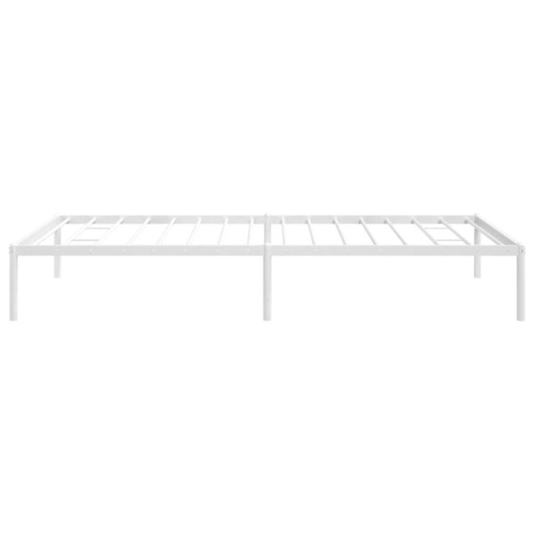 vidaXL Metal Bed Frame White 39.4"x78.7" - Image 6