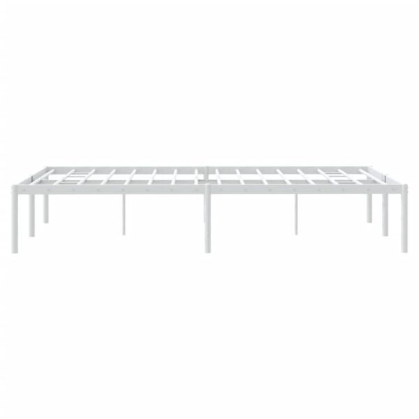 vidaXL Metal Bed Frame White 53.1"x74.8" - Image 6