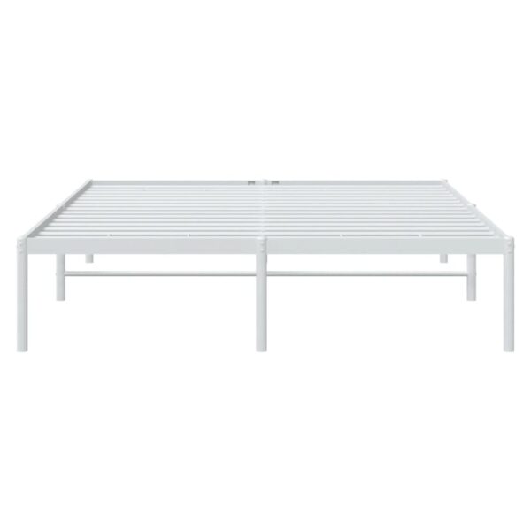 vidaXL Metal Bed Frame White 59.1"x78.7" - Image 5