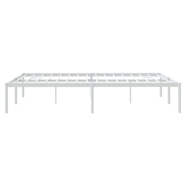 vidaXL Metal Bed Frame White 59.1"x78.7" - Image 6