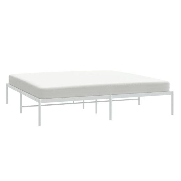 vidaXL Metal Bed Frame White 72"x83.9" California King - Image 3