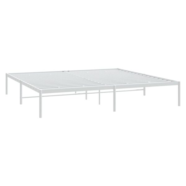 vidaXL Metal Bed Frame White 72"x83.9" California King - Image 4