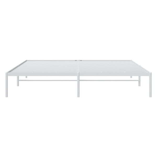 vidaXL Metal Bed Frame White 72"x83.9" California King - Image 5