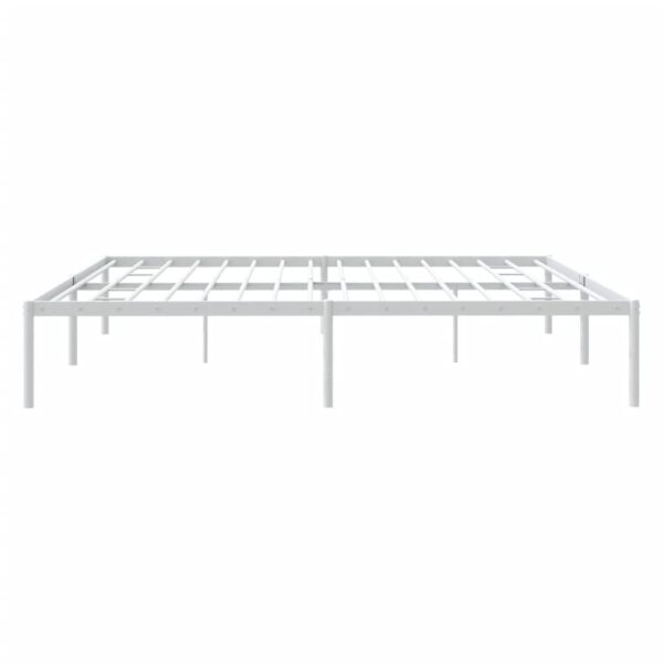 vidaXL Metal Bed Frame White 72"x83.9" California King - Image 6