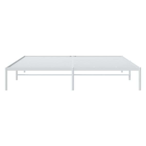 vidaXL Metal Bed Frame White 76"x79.9" King - Image 5