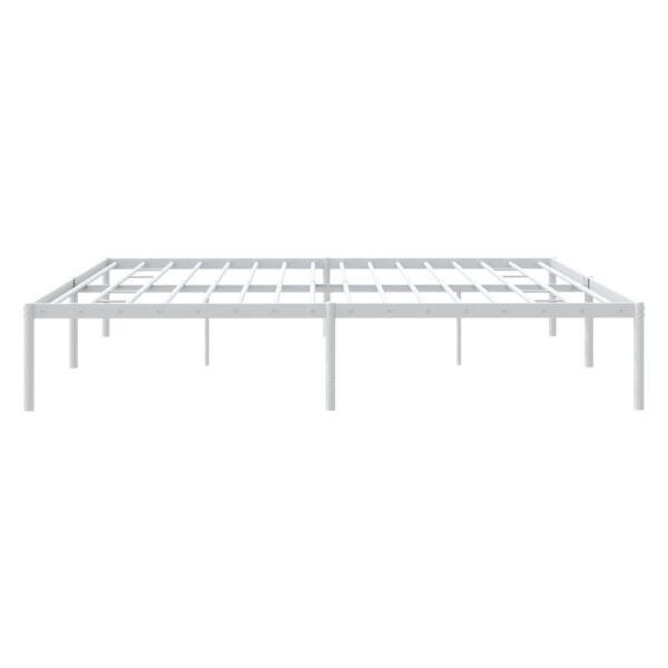 vidaXL Metal Bed Frame White 76"x79.9" King - Image 6