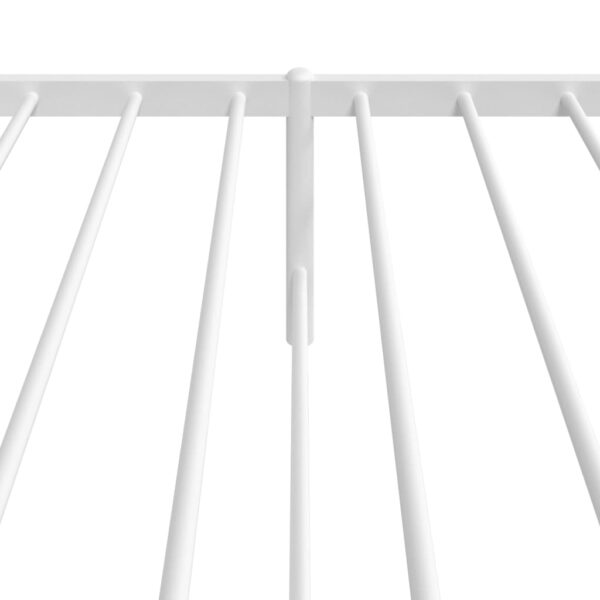 vidaXL Metal Bed Frame with Headboard White 39.4"x74.8" Twin - Image 8