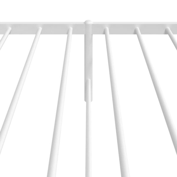 vidaXL Metal Bed Frame with Headboard White 39.4"x78.7" - Image 8