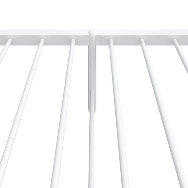 vidaXL Metal Bed Frame with Headboard and Footboard White 39.4"x78.7" - Image 8