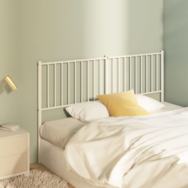 vidaXL Metal Headboard White 59.1"