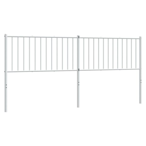 vidaXL Metal Headboard White 76" - Image 2