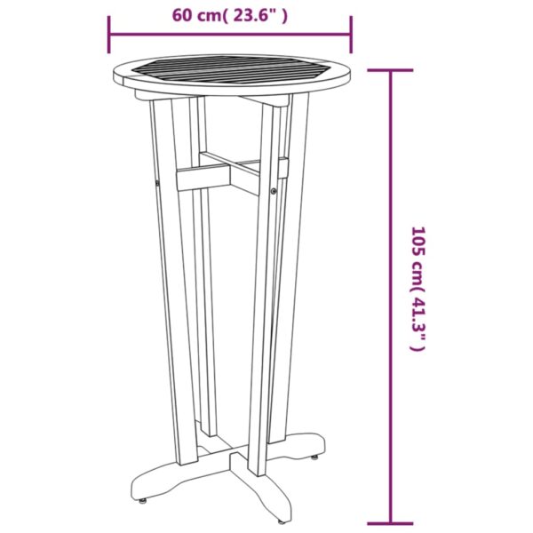 vidaXL 3 Piece Patio Bar Set Solid Wood Acacia - Image 10