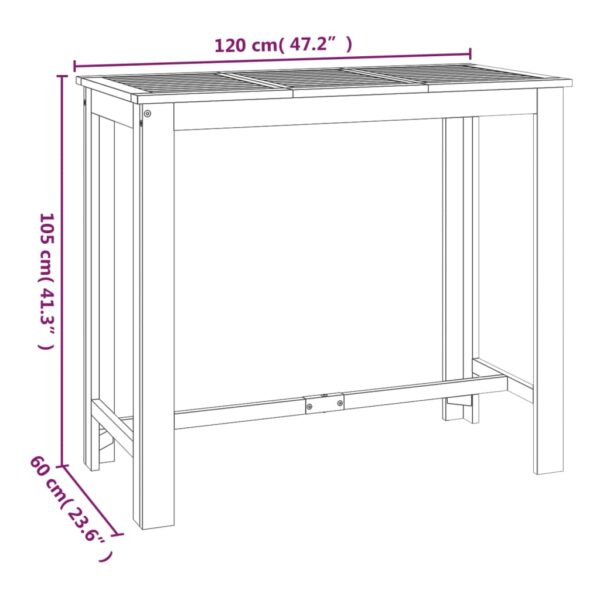 vidaXL 5 Piece Patio Bar Set Solid Wood Acacia - Image 9