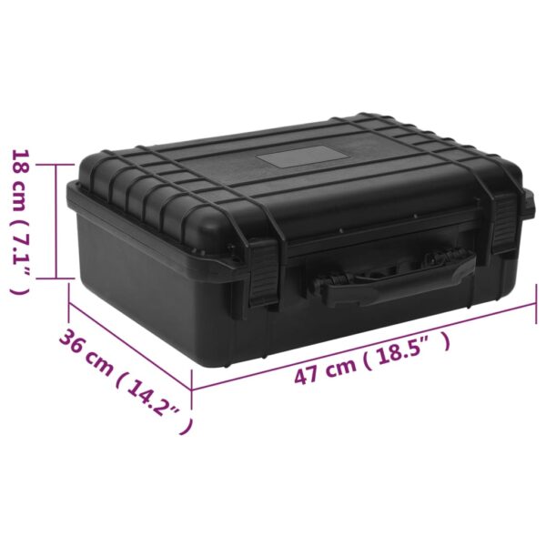 vidaXL Portable Flight Case Black 18.5"x14.2"x7.1" PP - Image 8