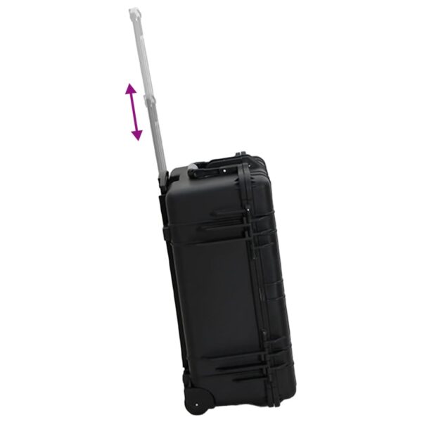 vidaXL Wheeled Flight Case Black 22.8"x17.7"x10.6" PP - Image 6