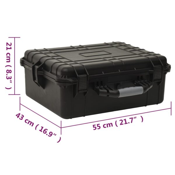 vidaXL Portable Flight Case Black 21.7"x16.9"x8.3" PP - Image 8