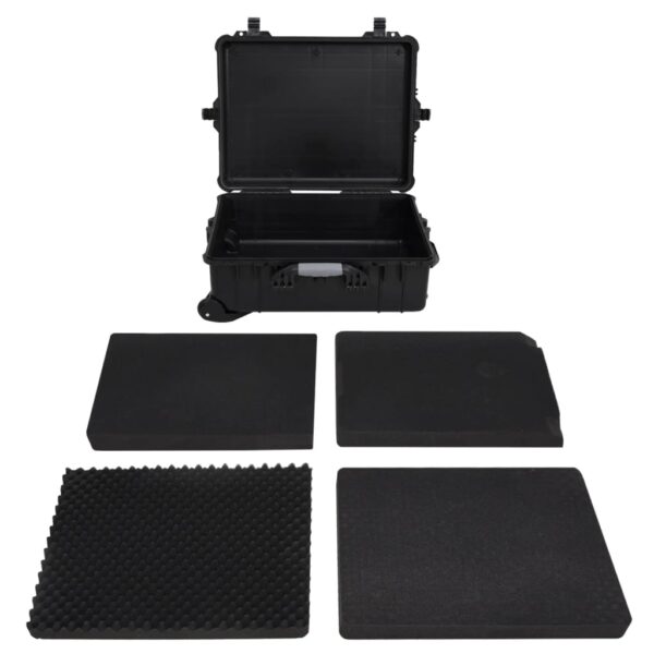 vidaXL Wheeled Flight Case Black 24.8"x19.7"x9.1" PP - Image 2