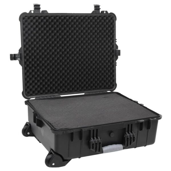 vidaXL Wheeled Flight Case Black 24.8"x19.7"x9.1" PP - Image 4