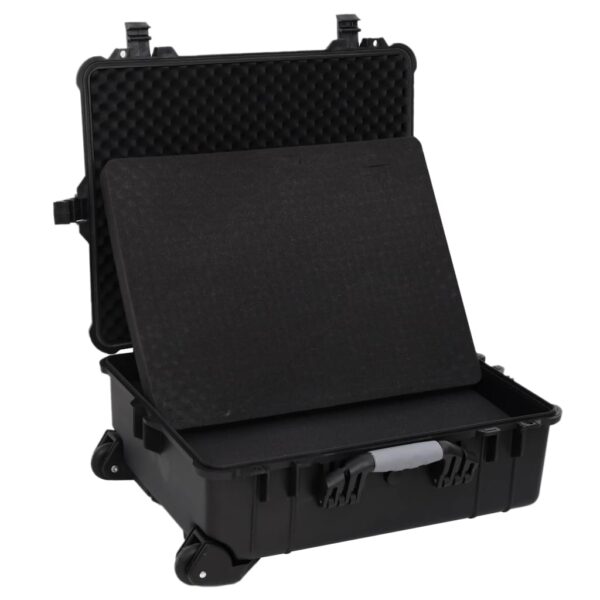 vidaXL Wheeled Flight Case Black 24.8"x19.7"x9.1" PP - Image 5