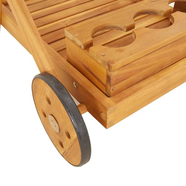 vidaXL Tea Trolley 21.3"x34.3"x35.4" Solid Wood Acacia - Image 7