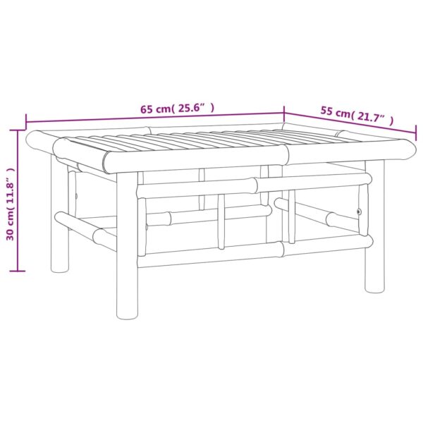 vidaXL Patio Table 25.6"x21.7"x11.8" Bamboo - Image 7