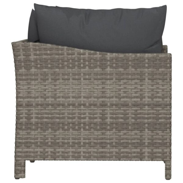 vidaXL 2 Piece Patio Lounge Set with Cushions Gray Poly Rattan - Image 5