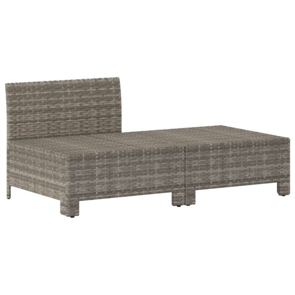 vidaXL 2 Piece Patio Lounge Set with Cushions Gray Poly Rattan - Image 3