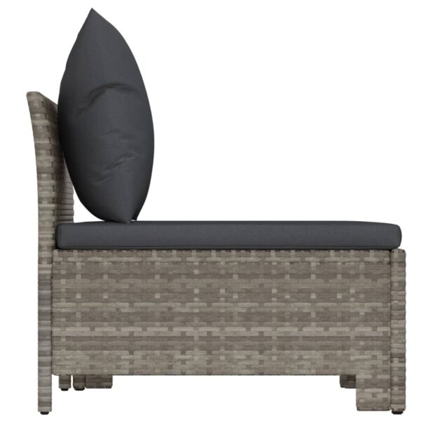 vidaXL 2 Piece Patio Lounge Set with Cushions Gray Poly Rattan - Image 5