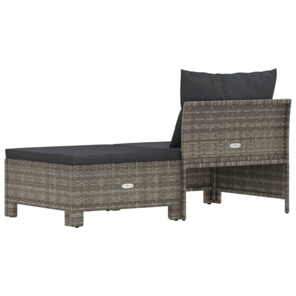 vidaXL 2 Piece Patio Lounge Set with Cushions Gray Poly Rattan - Image 6