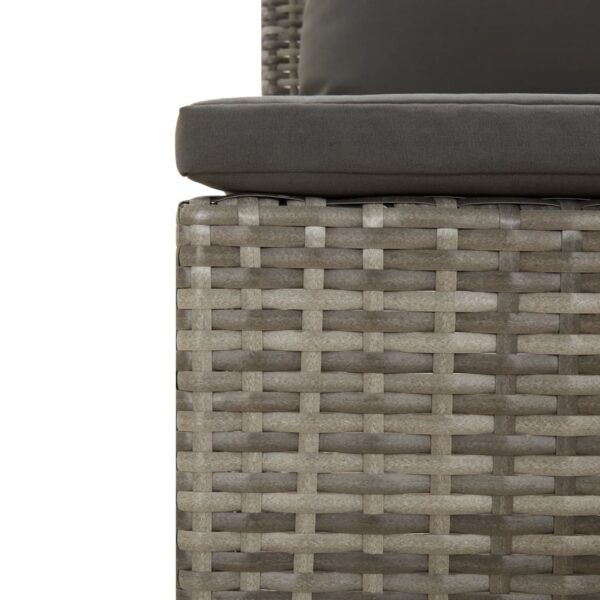 vidaXL 2 Piece Patio Lounge Set with Cushions Gray Poly Rattan - Image 7