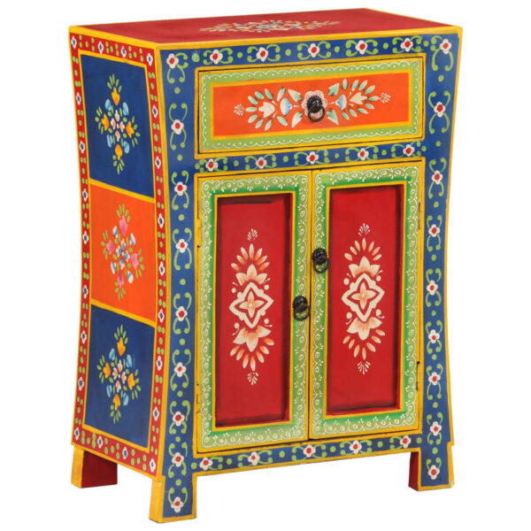 vidaXL Hand Painted Sideboard 21.3"x11.8"x29.1" Solid Wood Mango