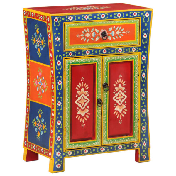 vidaXL Hand Painted Sideboard 21.3"x11.8"x29.1" Solid Wood Mango - Image 12