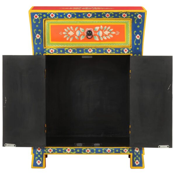 vidaXL Hand Painted Sideboard 21.3"x11.8"x29.1" Solid Wood Mango - Image 3