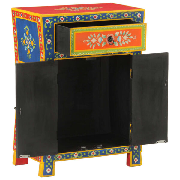 vidaXL Hand Painted Sideboard 21.3"x11.8"x29.1" Solid Wood Mango - Image 4