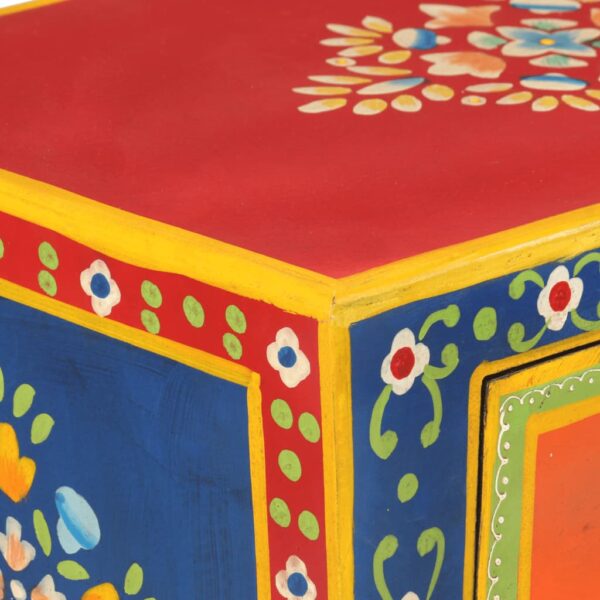 vidaXL Hand Painted Sideboard 21.3"x11.8"x29.1" Solid Wood Mango - Image 7