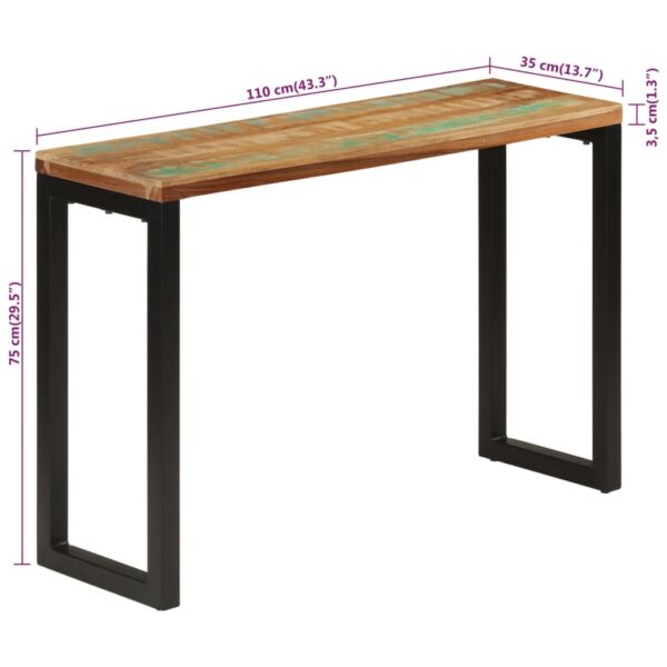 vidaXL Console Table 43.3" x 13.8" x 29.5" Solid Wood Reclaimed - Image 8