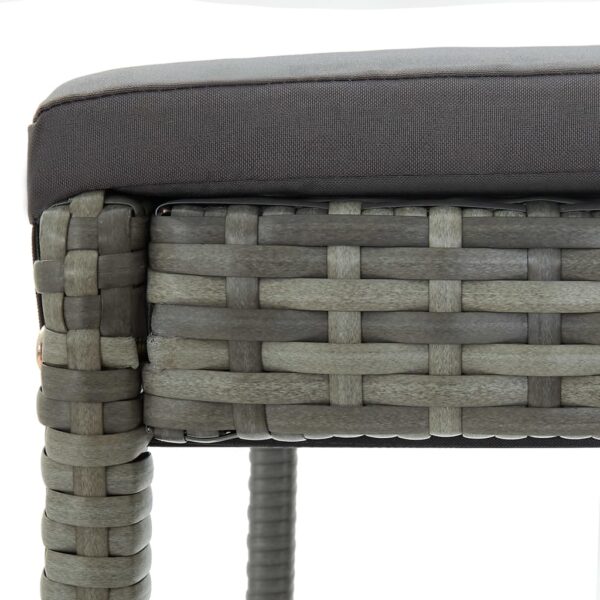 vidaXL Bar Stools with Cushions 6 pcs Gray Poly Rattan - Image 7